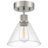 Access Lighting Port Nine Martini, Martini LED SemiFlush, Brushed Steel Finish, Clear Glass 63146LEDDLP-BS/CLR